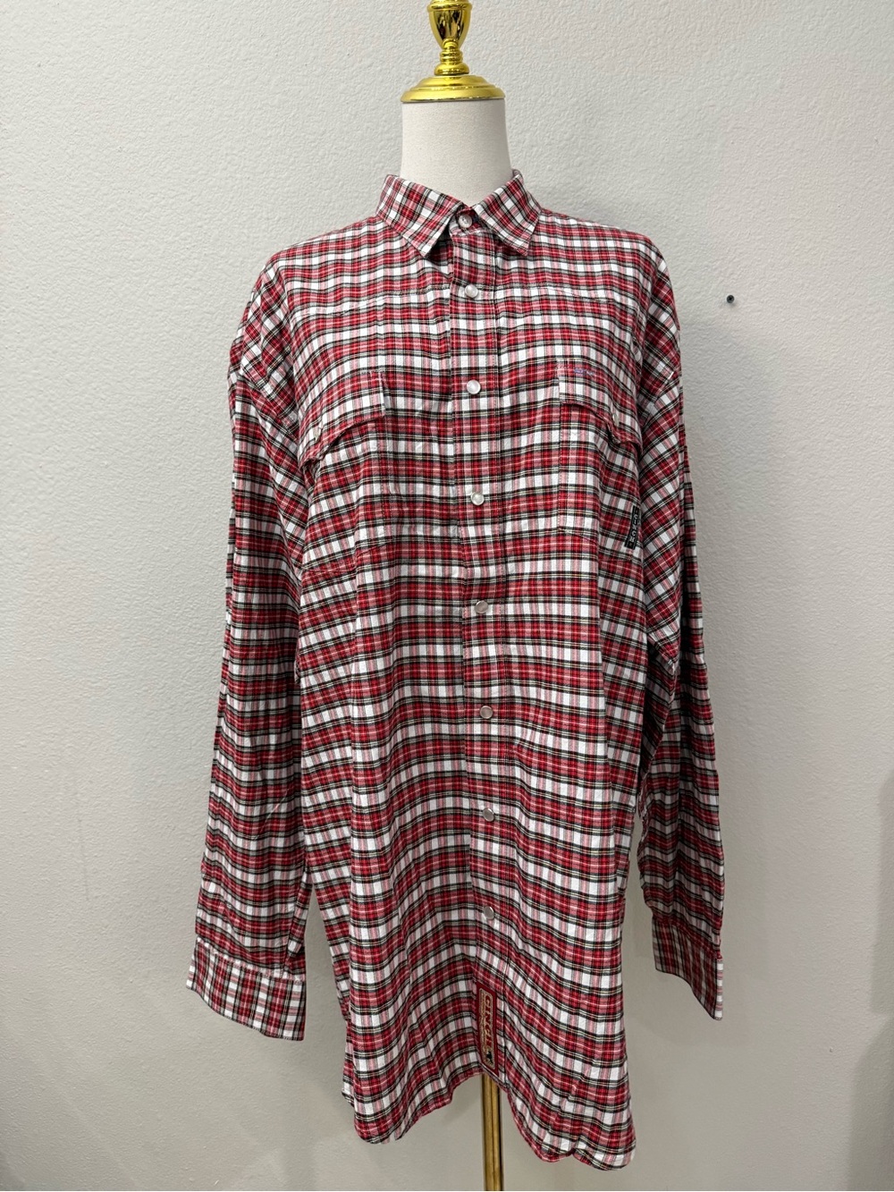 Cinch Men's Red Plaid Button-Up Shirt Sz L Western
